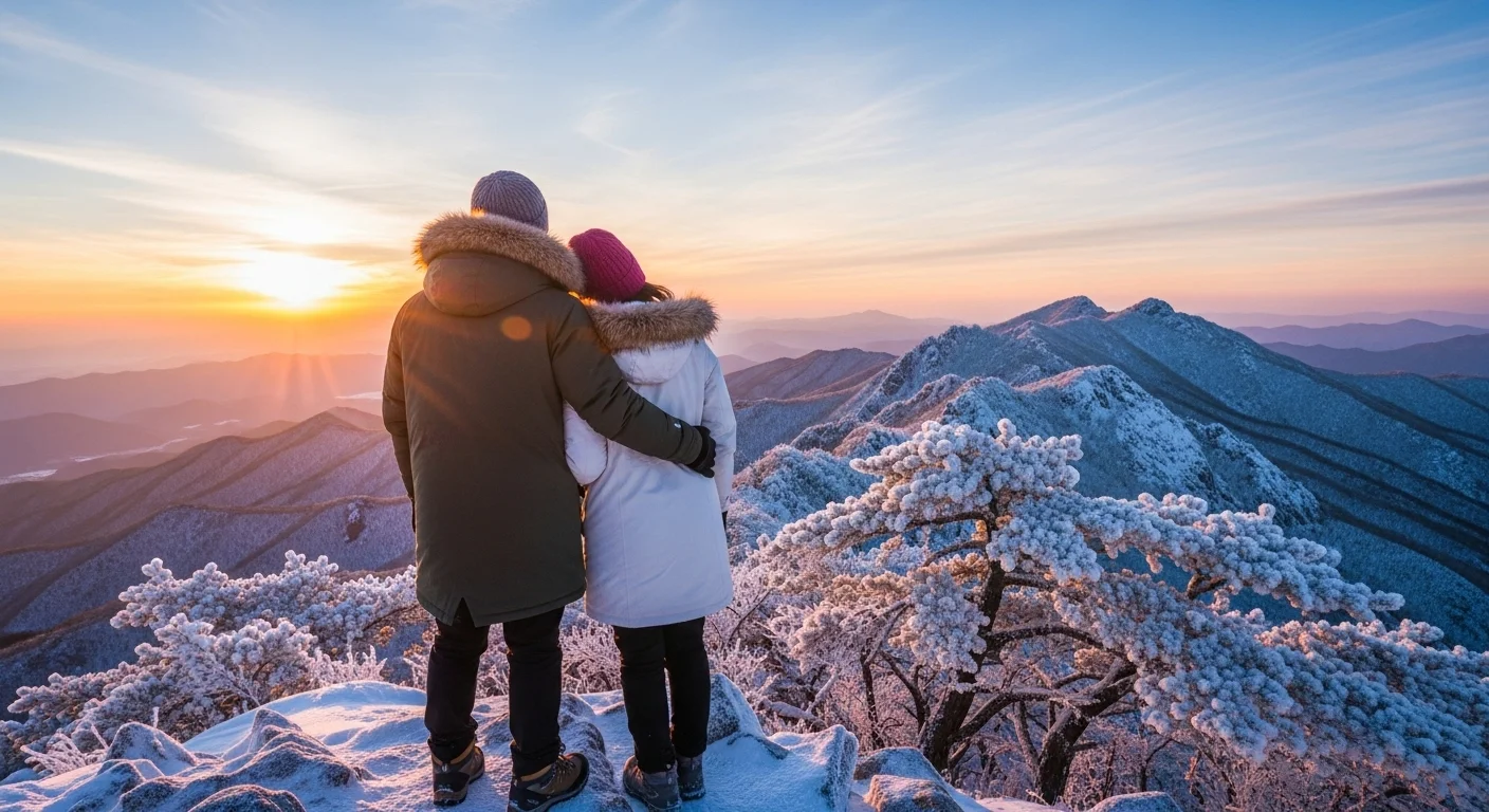 몽환적인 물안개와 설경 속 일출: 임실 국사봉과 무주 향적봉