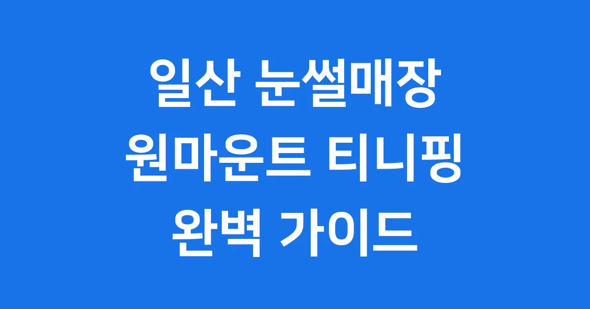 일산 눈썰매장 원마운트 스노우파크 티니핑 정보