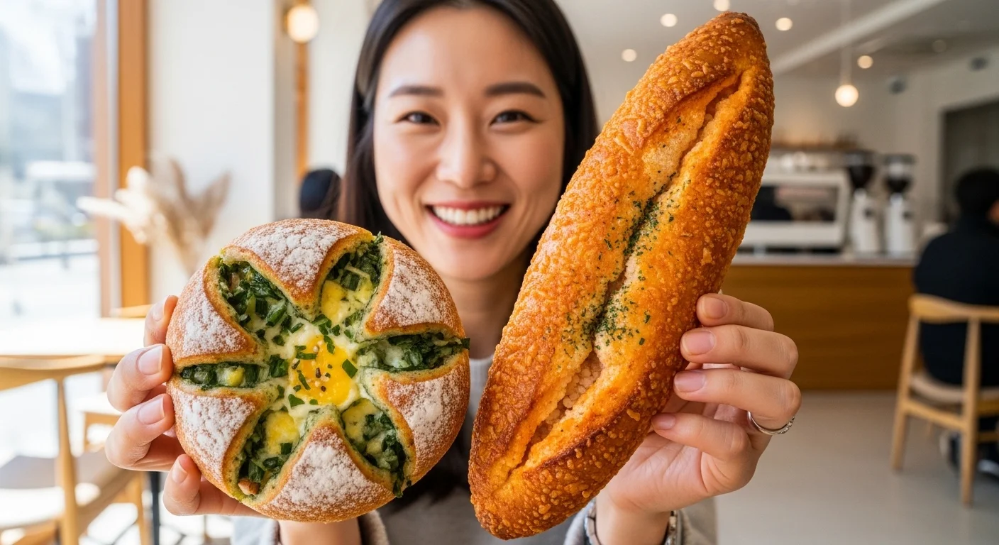 짭짤한 매력, 명란바게트와 부추빵 한입!