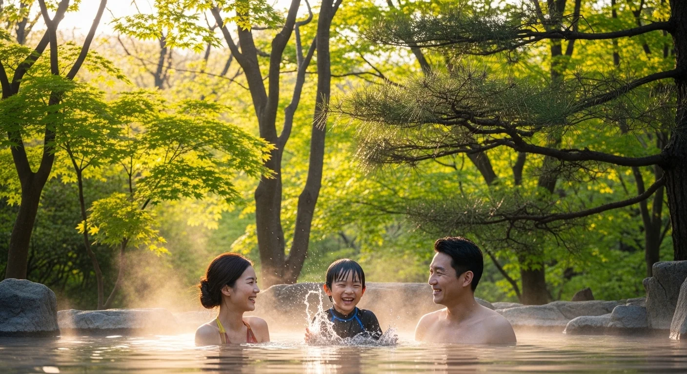 숲속에서 즐기는 노천온천과 다양한 스파 존