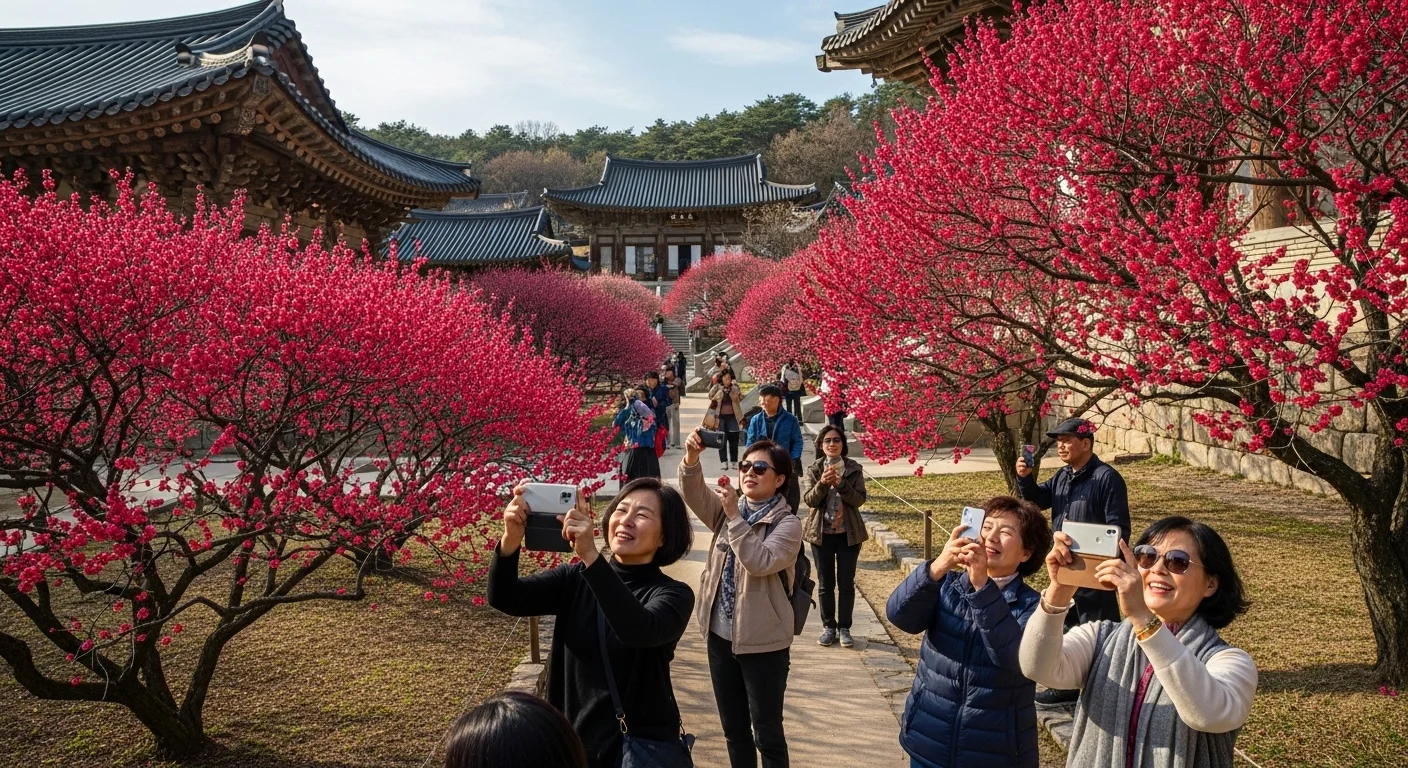 통도사 홍매화, 언제 가장 아름다울까요?