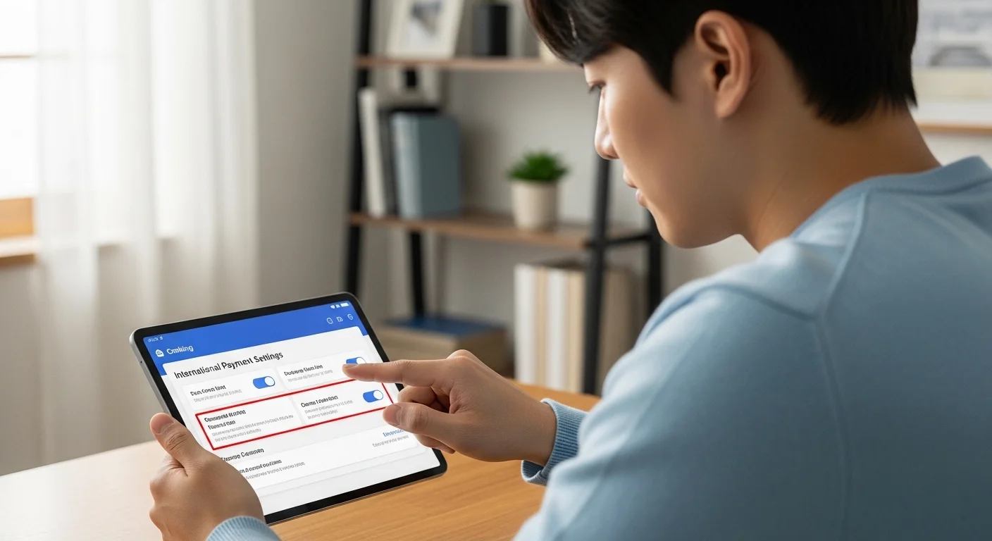 해외 결제 활성화 설정