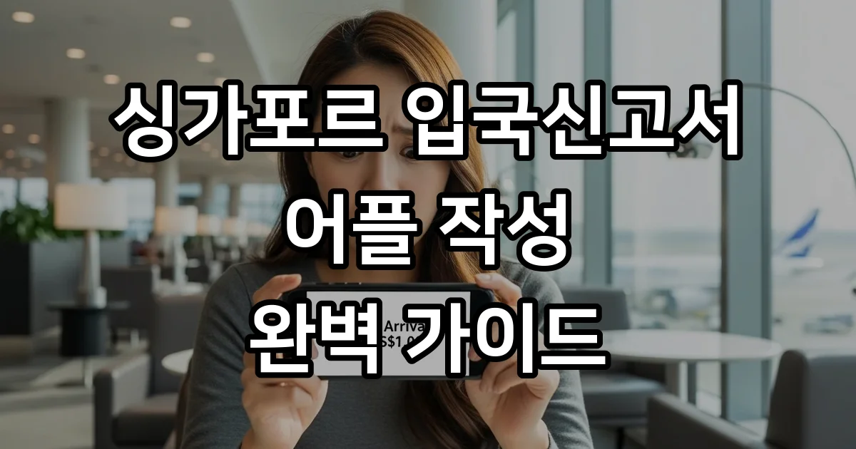 싱가포르 입국신고서 어플 MyICA Mobile 작성방법 싱가포르 입국신고서 어플 MyICA Mobile 작성방법
