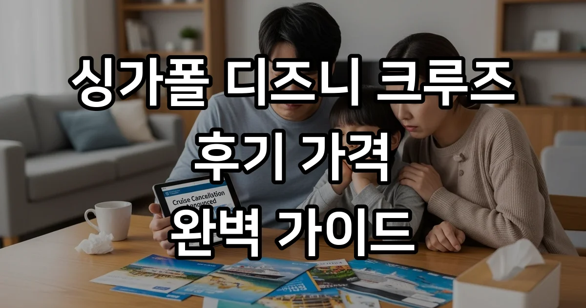 싱가폴 디즈니 크루즈 예약 후기 가격 일정 총정리