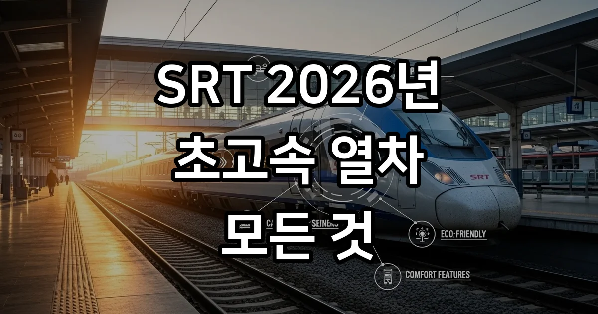 SRT 2026 초고속 열차 KTX 통합 예매